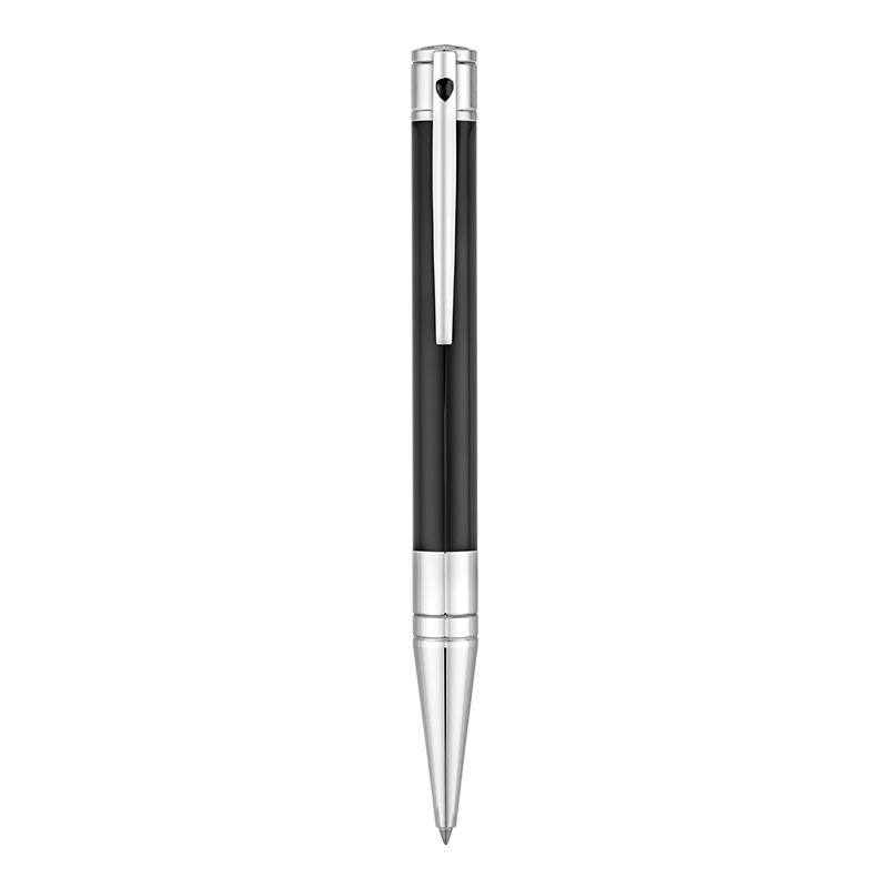 S T Dupont D-Initial Ballpoint Pen Black / Chrome 265200 – Elegant