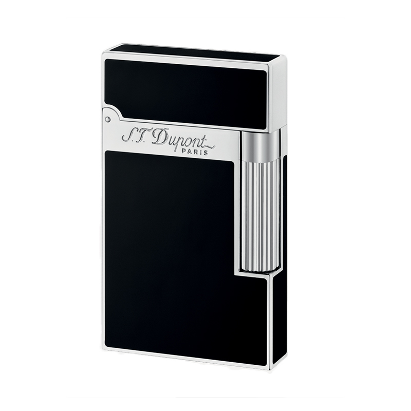 S T Dupont Black and Yellow Gold Lacquer Lighter 016884 for sale