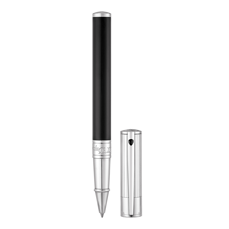 S T Dupont Large Line D Lacquer Rollerball Pen Black / Palladium