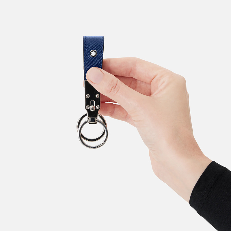 Montblanc Nib Key Holder in Velvet Blue Meisterstück Leather