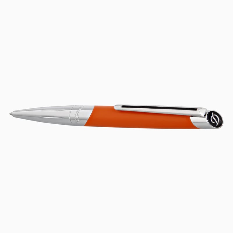 S T Dupont Ballpoint Pen Défi Millennium Matte Orange and Silver
