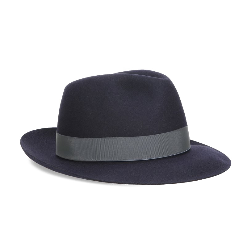 Borsalino Fedora Federico Medium Brim Aegean Blue Felt Hat E114336