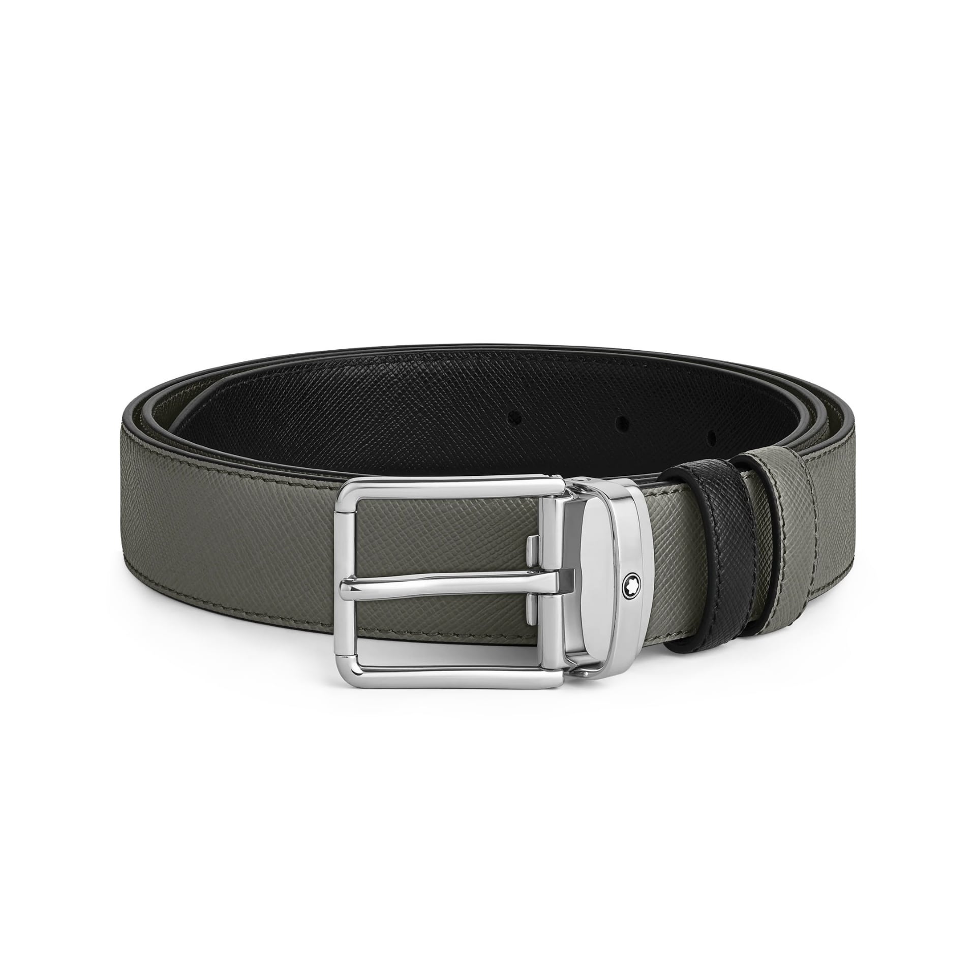 Montblanc Medium Grey/Black 30 Mm Reversible Leather Strap 220026