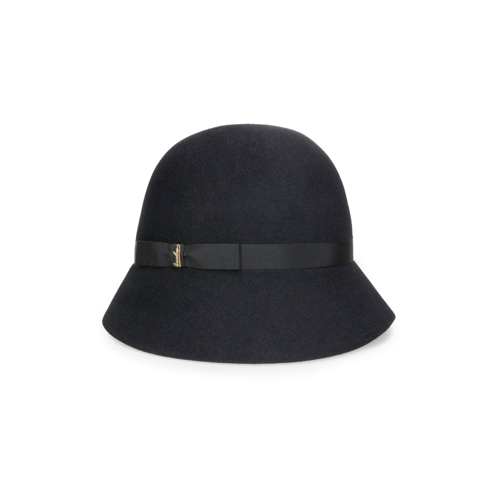 Borsalino Nina Cloche Brushed Felt Black Hat 270358-02A1 for  display picture 1