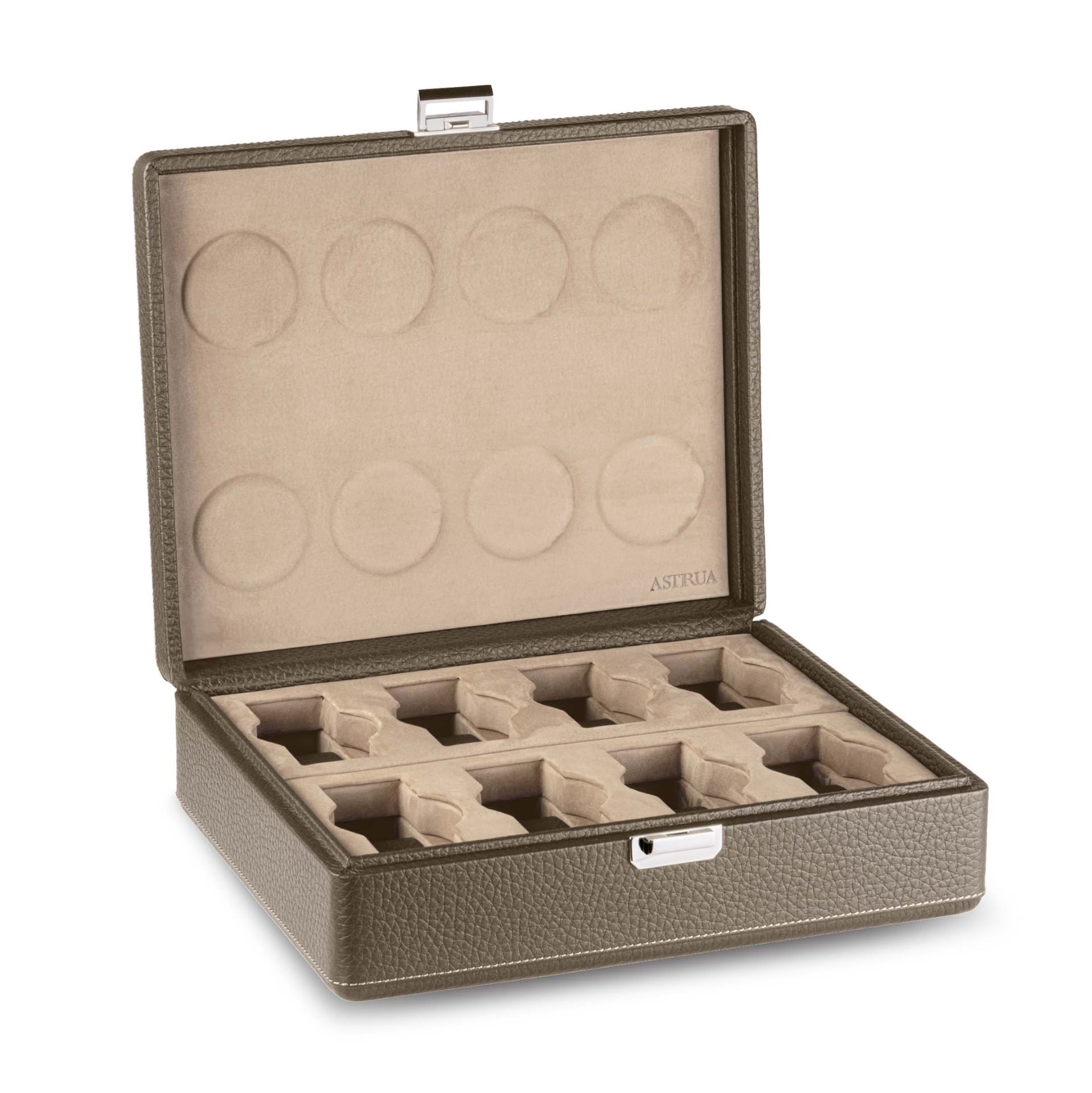 Scatola Del Tempo Valigetta 8: Leather Grain Dollar/Nubuck Taupe