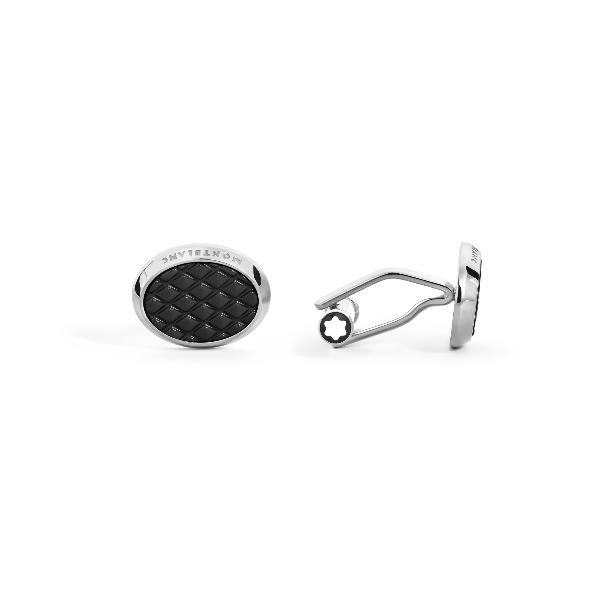 Montblanc Meisterstück Oval Cufflinks with Geometric Lacquer Inlay Montblanc Meisterstück Oval Cufflinks with Geometric Lacquer Inlay