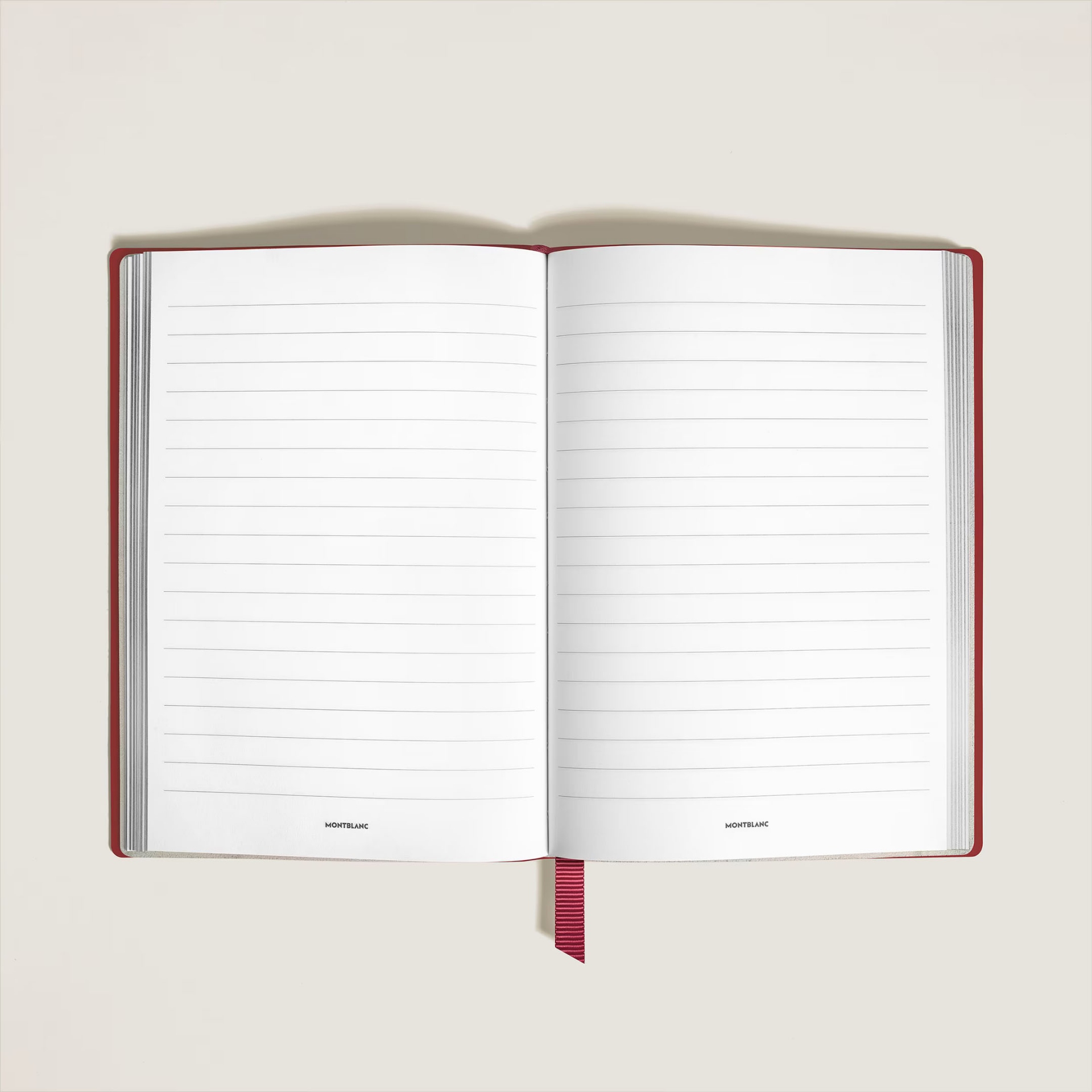 Montblanc Medium Notebook in Sartorial Leather, Red, Lined Pages