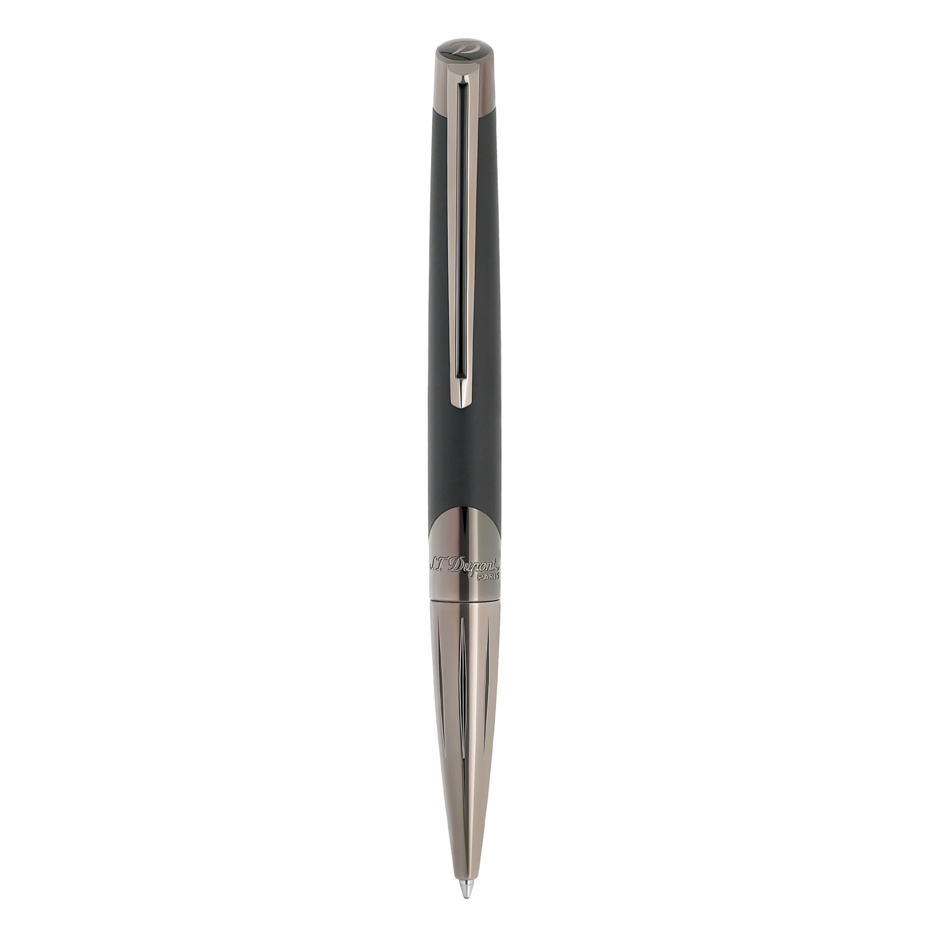 S T Dupont Matte Red and Silver Ballpoint Pen 405739 – Elegant