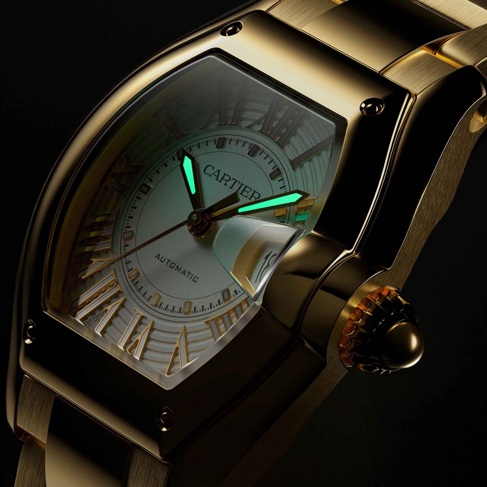 Cartier Roadster オードトワレ 50ml Cartier Roadster Medium Model, Yellow Gold 34.9 X 42.5 MM WGRD0011
