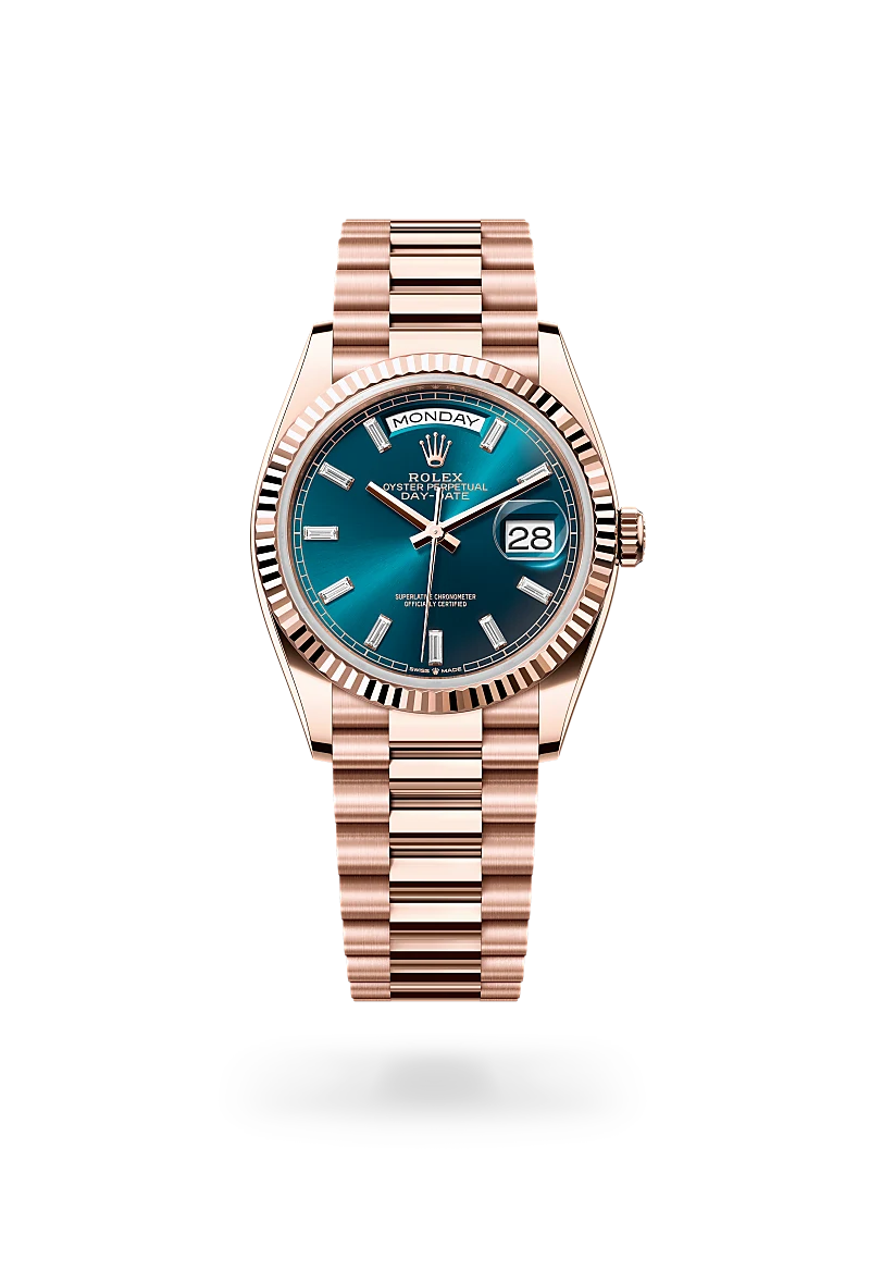 Rolex Day-Date 36 in 18 ct Everose gold, M128235-0085 | Astrua 1860