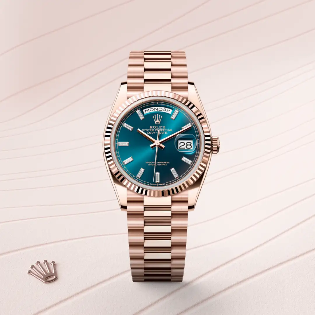Rolex Day-Date 36 in 18 ct Everose gold, M128235-0085 | Astrua 1860