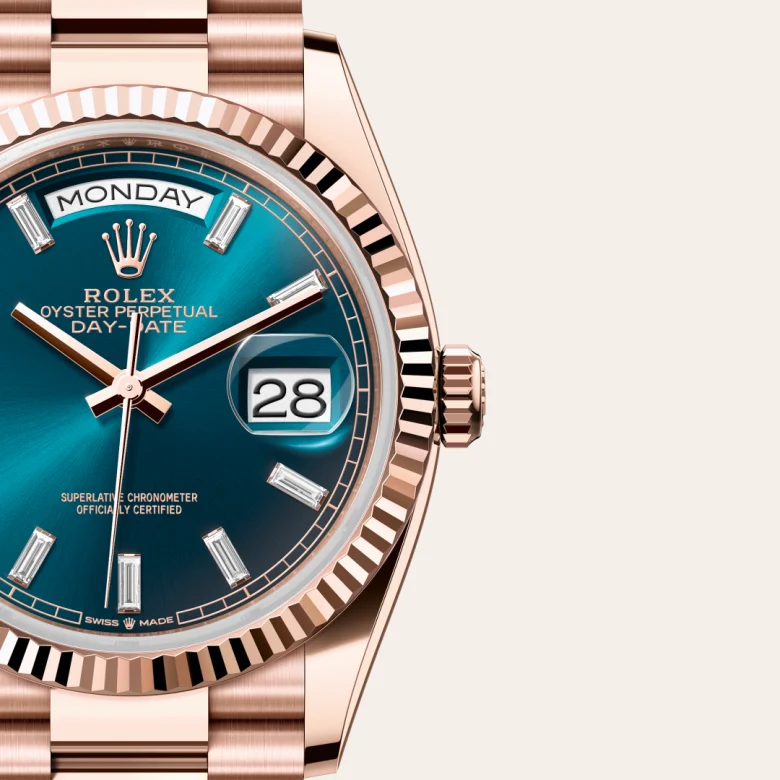 Rolex Day-Date 36 in 18 ct Everose gold, M128235-0085 | Astrua 1860